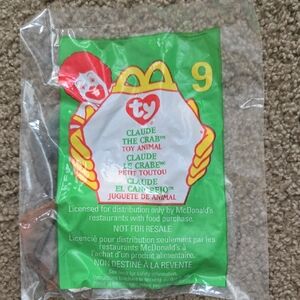 NWT McDonald's TY Beanie Baby Claude the Crab